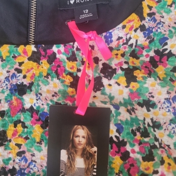 I LOVE RONSON Camilla Flora Floral Midi Size 12 Dress With Midriff Cutout - Picture 3 of 10